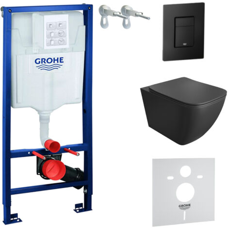 GROHE WC Set mit Vorwandelement, Wand-WC und Spülknopf
