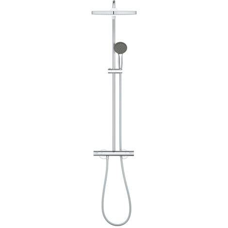 Grohe XXL Cube 250 Thermostat-Duschsäule + 2-strahlige Handbrause, Chrom (26696022)