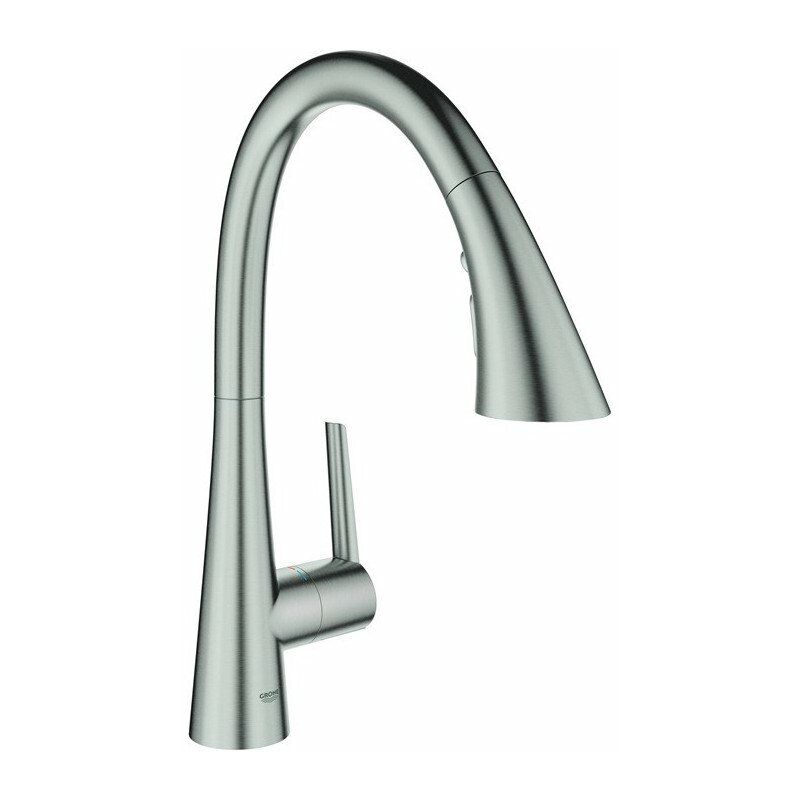 

Zedra 32294 Mezclador de lavabo extensible de 3 vías-Ducha de enjuague acero