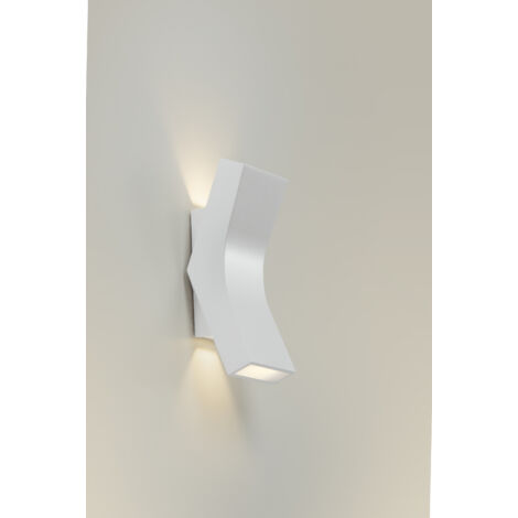 Grok Bend - LED Flush Up Down Wandleuchte Weiß lackiert 880lm 3000K