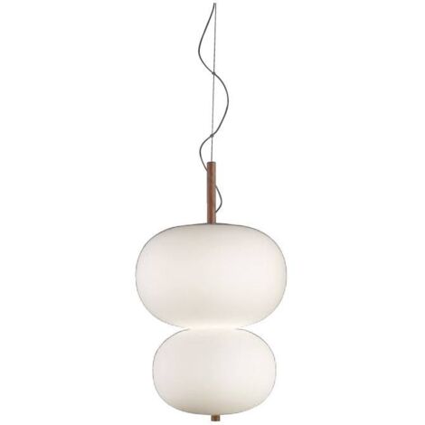 Grok Ilargi - LED Globe Plafonnier Pendentif Blanc Mat Frêne Clair Phase Cut Gradation 39.5cm 3195lm 2700K