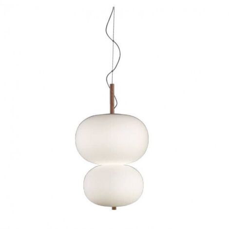 Grok Ilargi - LED Globe Plafonnier Suspension Blanc Mat Frêne Clair Dali Gradation 39,5cm 3195lm 2700K