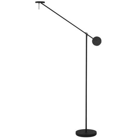 Grok Invisible - Lampadaire LED Dimmer Tactile Noir Mat 765lm 2700K
