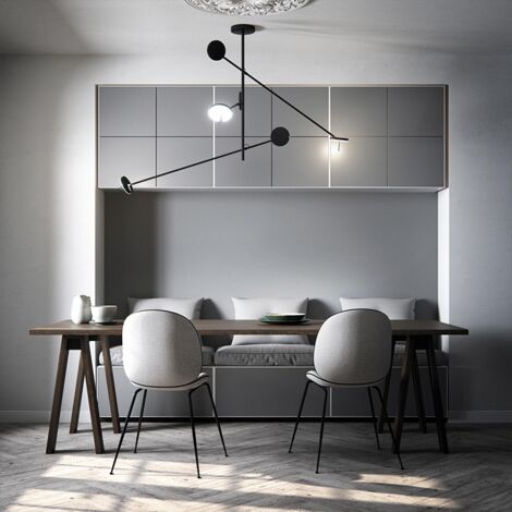 Grok Invisible - Suspension LED Plafonnier Noir Mat Coupe Phase Gradation 2295lm 3000K