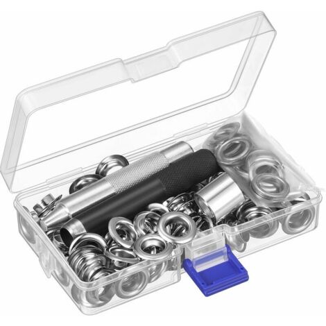 Grommet Tool Kit and 100 Sets Eyelet Grommets with Storage Box