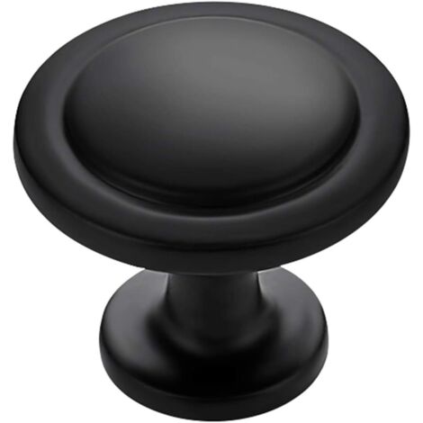 GROOFOO 10 Pcs Boutons De Meuble Boutons De Porte Ronds Boutons De Tiroir De Champignon Poignée De Tiroir De Porte Ronde Monotrou pour Cuisine Salle De Bains Placard Penderie Décor，Noir