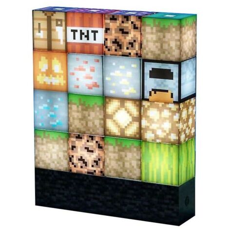 ONTWAY GROOFOO 16pcs Minecraft Building Block Light Splicing Desk Lamp Light Sewing Lamp