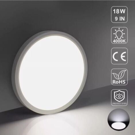 GROOFOO 18w Round LED Ceiling Light Panel Down Lights Kitchen Bathroom Living Room Wall Lamp