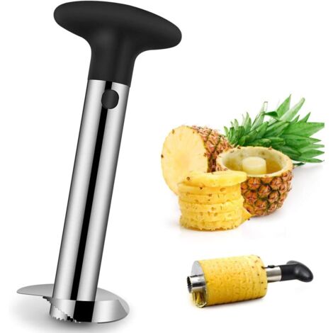 GROOFOO 2PCS Coupe Ananas Découpe Ananas Trancheur d'Ananas,Eplucheur en Acier Inoxydable et Coupe Avocat éplucheur Coupe-Fruits (Argent)