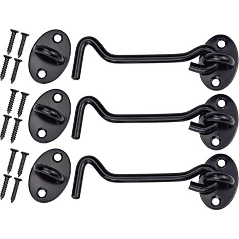 10 Pack Double Coat Hooks Hardware Black Wall Mounted Hanging Hook