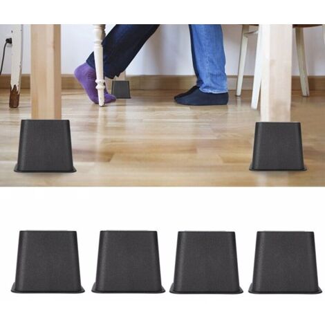 GROOFOO 4X 3" Heavy Duty Bed Chair Risers Feet Leg Lift Furniture Extra Raisers Stand
