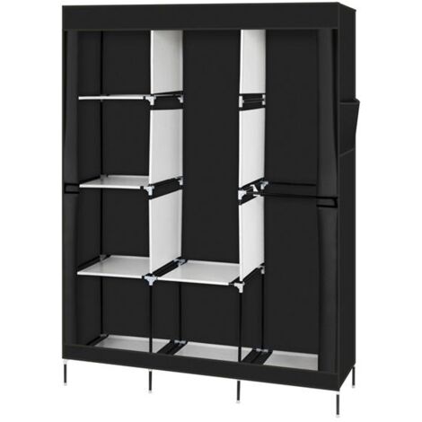 GROOFOO 71" Bedroom Clothing Storage Cabinet Non-Woven Wardrobe Closet Dustproof Waterproof Home Furniture Portable Multipurpose Shelf