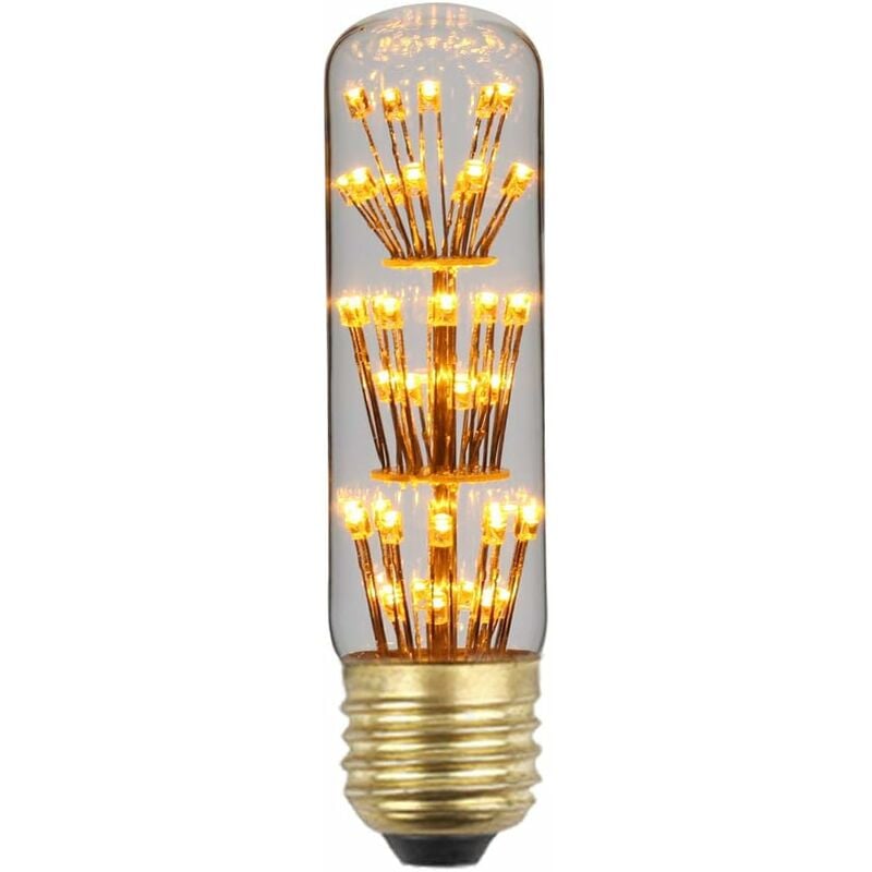 Groofoo - Ampoule led vintage rgb Lumière étoilée Ampoule Décorative feu d'artifice Lumière chaude E27 220/240 V,Verre,E27,3.00W 230.00V