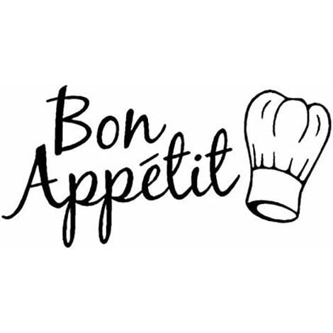 GrooFoo Bon Appetit Autocollant Vinyle Stickers Muraux pour Cuisine Salle à Dner Maison Art Décoration GrooFoo