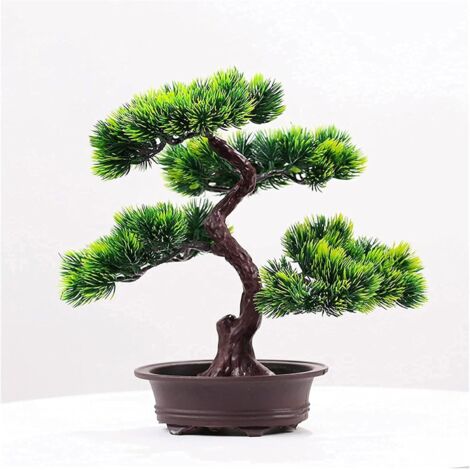 GROOFOO Bonsa Artificiel 10 Pouces Plantes Artificielles Bonsa Pin,Simulation Réaliste Bonsa Décoratif,pour Jardin Balcon Sol Faux Plante Décor Simulation Arbre GROOFOO