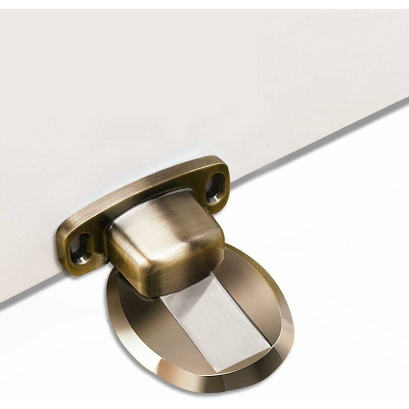 Groofoo - Butée de porte en métal Aimant de butée de porte sans percer le fond de butée de porte en acier inoxydable,support de porte,bronze,