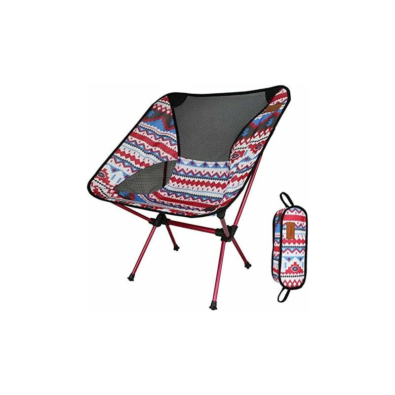 Groofoo - Chaise de camping ultralégère pliante en plein air randonnée barbecue pique-nique (blanc)
