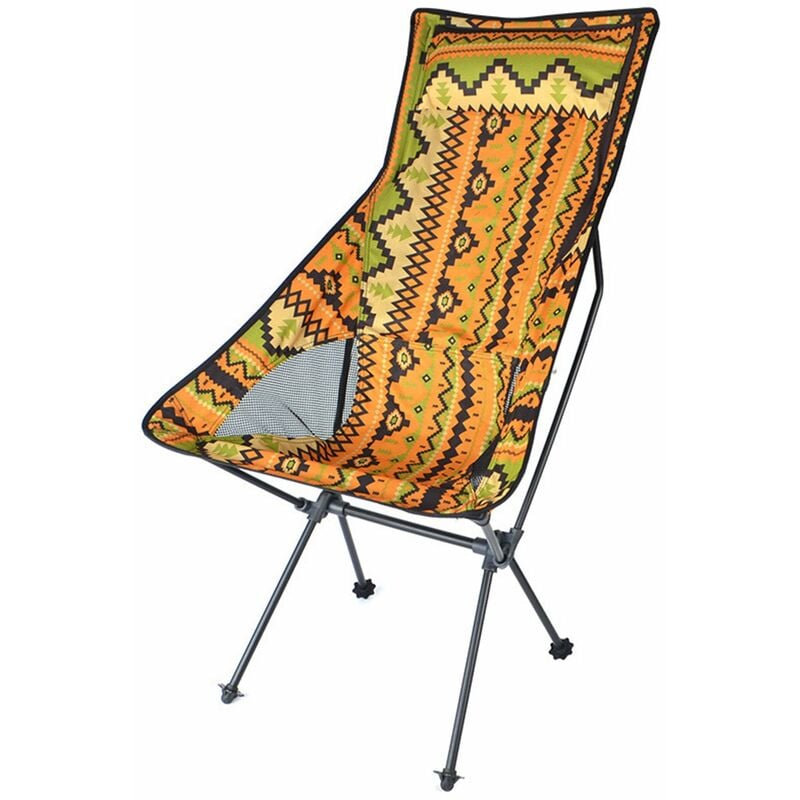 Groofoo - Chaise Portable Pliante Ultralégère à Dossier Haut Chaise de Camping Portable avec Appui-Tête en Tissu Oxford pour Pêche en Plein Air