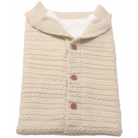 GROOFOO Couverture d'emmaillotage pour nouveau-né,bébé enfant en bas age en tricot doux et chaud couverture polaire sac de couchage poussette unisexe Wrap pour garons filles GROOFOO