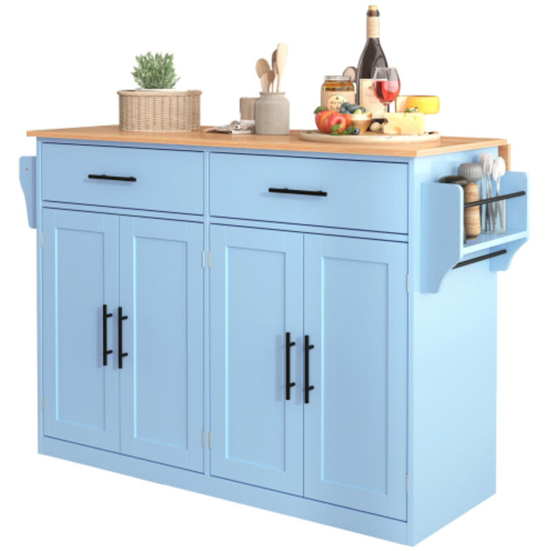 AIDUCHO Desserte de cuisine mobile avec plan de travail pliable, grand buffet à roulettes, îlot de cuisine avec pieds interchangeables en bois