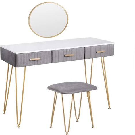 GROOFOO Elegant Dressing Table with Makeup Station – Modern Design, Spacious Storage, Adjustable Mirror, and Stylish