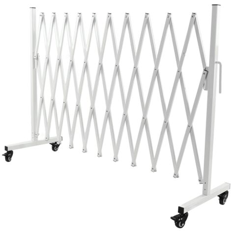 GROOFOO Expandable Metal Safety Gate, Foldable Mobile Safety Gate, Flexible Retractable Fence for 130 Inch Driveway