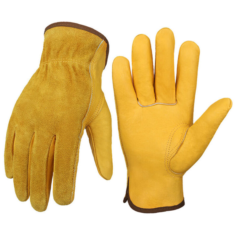 Ineasicer Gants de Travail de Sécurité pour Hommes en Cuir, Gants de Jardinage, Gants de Gréeur, Gants de Constructeur