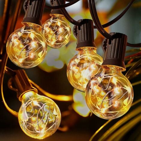 Guirlande lumineuse guinguette solaire blanc chaud 15 ampoules LED Bla –  Decoclico