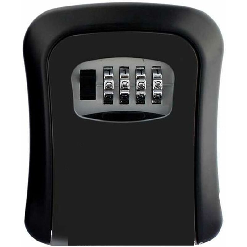 Groofoo - Key Safe Box Password Password Key Lock Box Zinc Wall Mount Key Box Key ( Color: Black)