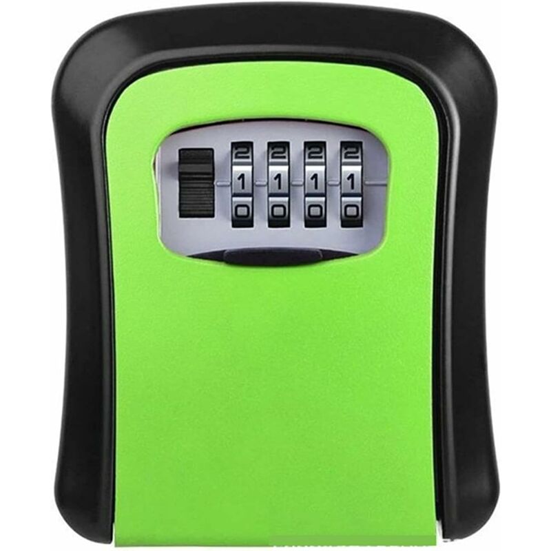 Groofoo - Key Safe Box Password Password Key Lock Box Zinc Wall Mount Key Box Key ( Color: green)