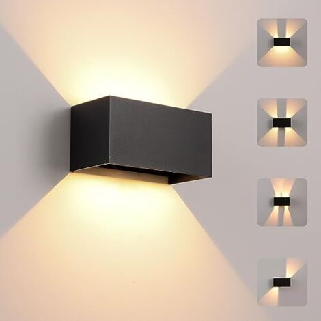 GROOFOO LED Applique Murale intérieur/Extérieur,24W 3000K blanc chaud Lampe Murale,Moderne Luminaire Murale,Éclairage Murals Etanche IP65,Appliques Murales avec haut et bas Angle de Faisceau Réglable