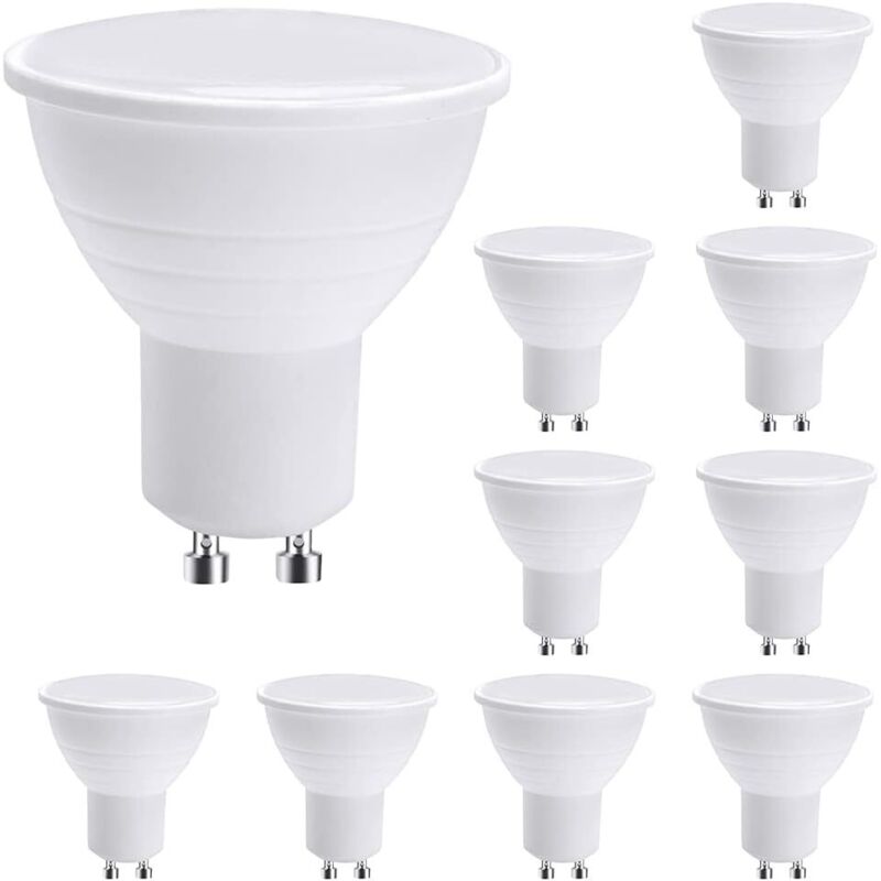 LED GU10 Spotlight Bulbs, GU10 LED Light Bulbs, 7W Cool White (50W Halogen Equivalent) Energy Saving Light Bulb, 600LM 120° Beam Non-dimmable, Pack