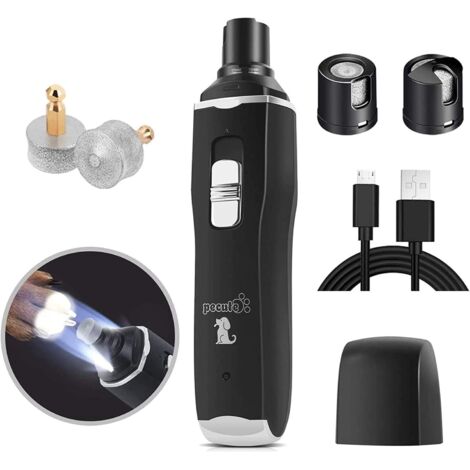 GROOFOO Lime à Ongle Chien, Coupe Ongle Chien Electrique avec 2 Lumière LED, Coupe Griffes électrique pour Chat Chien Grand Moyen, Travaille Pendant 14h, USB Charge Rapide 2h, 50DB Ultra-Silencieux