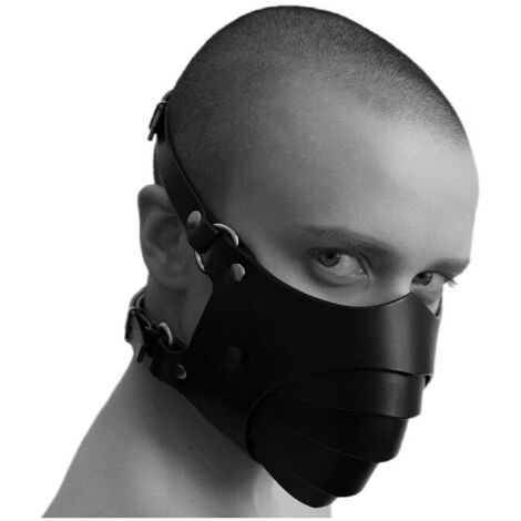 GROOFOO Masque de smog Masque en cuir Respirant Noir Masque de moto Masque anti-poussière coupe-vent en cuir PU taille unique