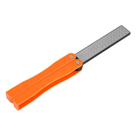 GROOFOO Outdoor Camping Folding Double Sided 400/600 Sharpener Stone Whetstone Sharpening Tool(Yellow)