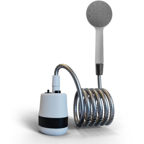 GROOFOO Portable Camping Shower, Outdoor Shower, Portable Electric Shower, Battery Powered, Rechargeable and Compact Camping Shower Head, Black