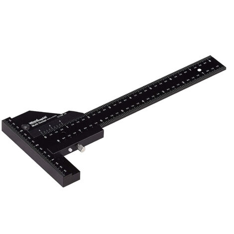 GROOFOO Règle de Menuiserie, Règle de Traçage Multifonctionnelle pour le Travail du Bois, Règle en forme de T en aluminium, Dispositif de traçage, Outil de mesure de 0-280mm, Mesure précise à 0,02 mm