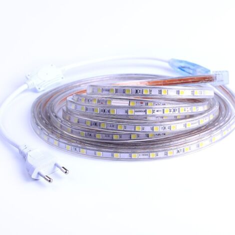 Groofoo – Ruban LED 1m blanc chaud – 5050 SMD 60 LEDs/m – IP65 étanche pour cuisine et chambre – 220V 4,8W
