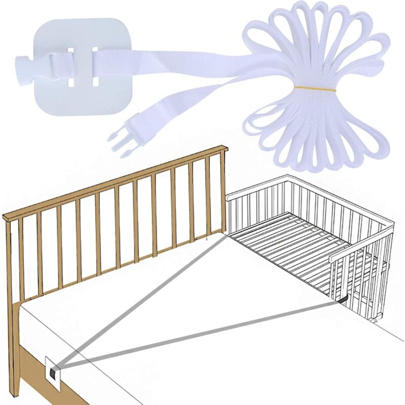 Groofoo - Sangle pour Lit De Bébé,Sangle de Lit Latérale,Sangle de Garde de Lit LatéraleFixation de lit D'appoint,Sangle de lit D'appoint,Sangle pour