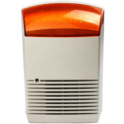 GrooFoo Sirène stroboscopique filaire avec lampe de poche rouge 120 dB - Haut-parleur d'extérieur étanche pour la sécurité d'intrusion et le feu GrooFoo