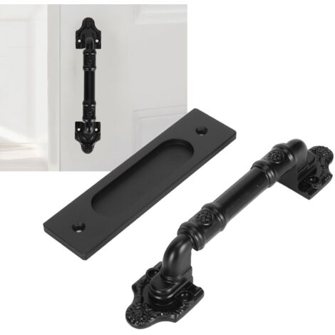 GROOFOO Sliding Barn Door Handle Double Sided Black Barn Door Pull Handle for Gates Garages
