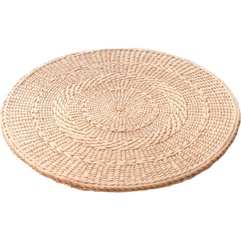 GROOFOO-Straw Futon Round Mat Straw Tatami Bay Window Mat Worship Mat Yoga Mat