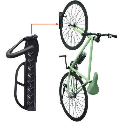 Groofoo – Support mural pour vélo – Acier solide – 4 crochets – Charge max 30kg – Installation facile pour garage ou appartement