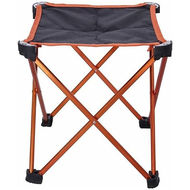 Tabouret pliant portable Chaise de pêche en alliage d'aluminium Siège de camping en plein air,Chaise de pêche portable,Tabouret pliant Orange