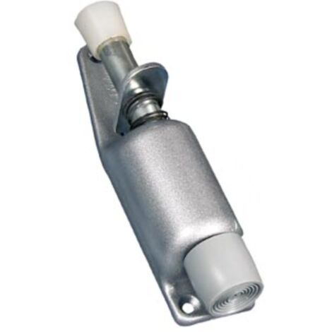 Groom 180600 Lot de 6 Arrêt fixe de porte Groom acier laqué argent avec tampon caoutchouc - course 22 mm