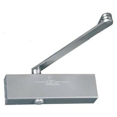 Groom – Ferme-porte GR205111MALE force 2 à 5 – Bras standard – Kit visserie inclus – Finition argent pour bois dur - GR200