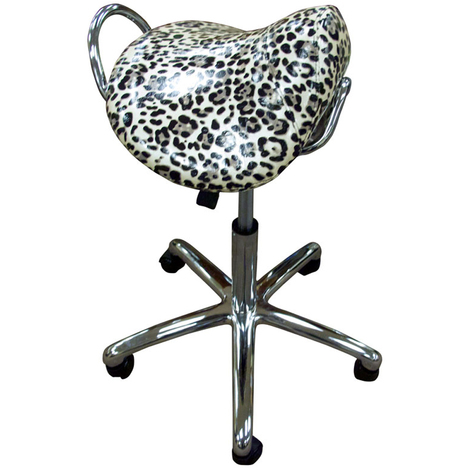 Groom Professional Geneva Leopard Print Saddle Stool Sy 7903l017