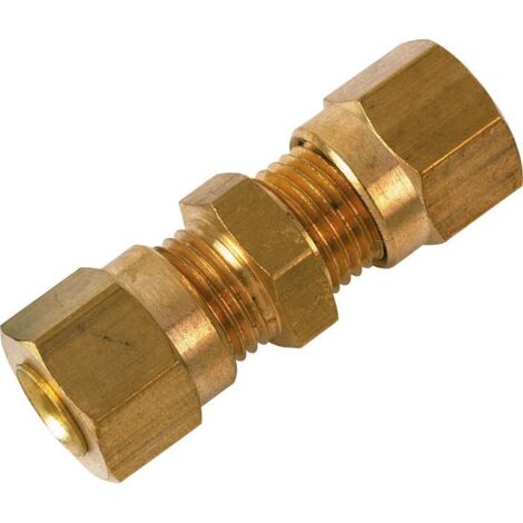 Groom – Raccord laiton droit d.6 – Filetage plomberie – Raccord à visser pour installations sanitaires – Pour chantiers humides