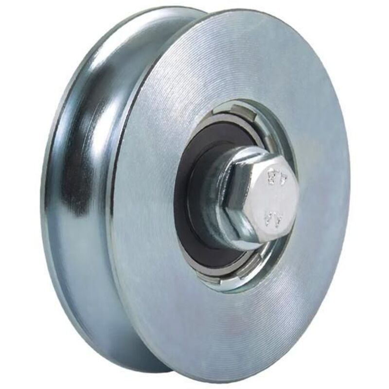 Comunello Grooved Wheel - 80mm - Zinc-coated Steel - 1 Ball Bearing - For Sliding Gate