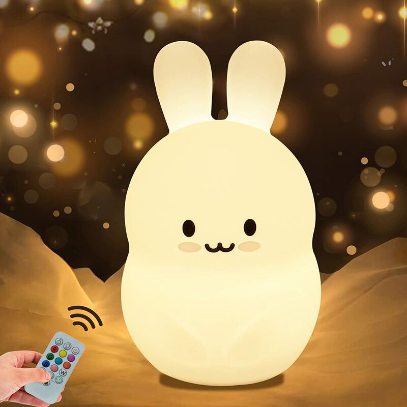 Gros lapin Veilleuse enfant Chambre Lampe Veilleuse bébé Veilleuse lampe enfant led Veilleuse 9 Couleurs Veilleuse Bébé Veilleuse usb en silicone